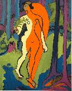 Ernst Ludwig Kirchner Nude in orange and yellow oil on canvas